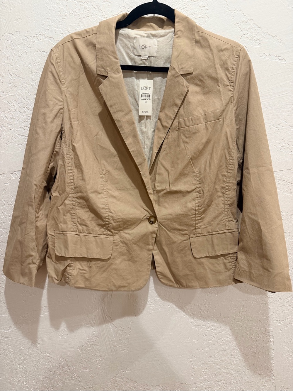 LOFT Beige/Tan Single-Button Blazer